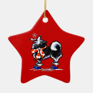 Alaskan Malamute Catch a Snowflake Ceramic Ornament