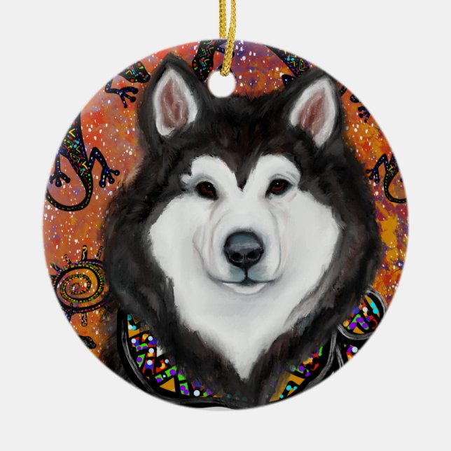 Alaskan Malamute                   Ceramic Ornament (Front)