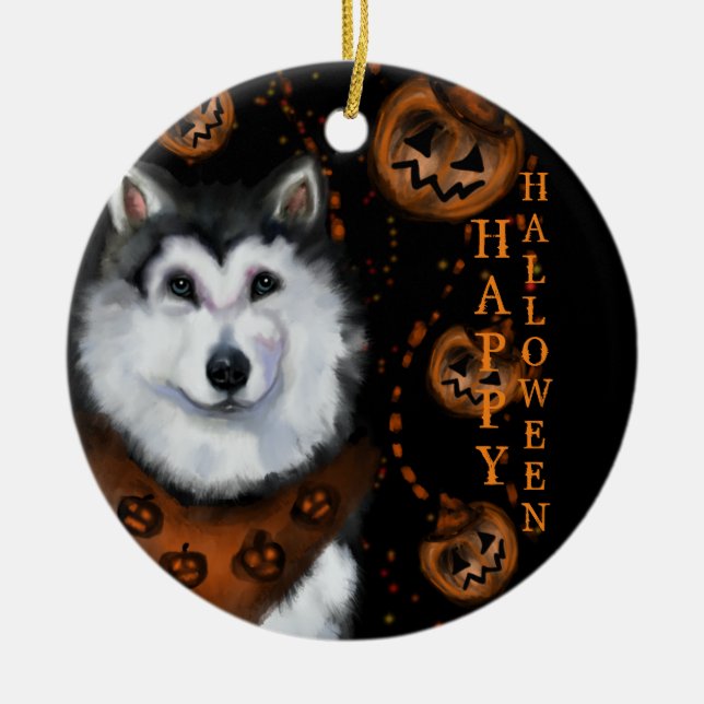 Alaskan Malamute               Ceramic Ornament (Front)