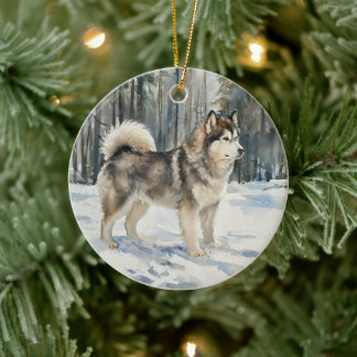 Alaskan Malamute Ceramic Ornament