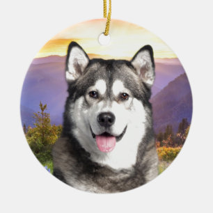 Alaskan Malamute Ceramic Ornament