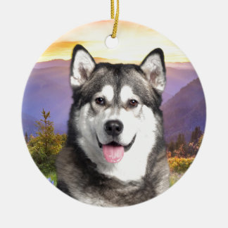 Alaskan Malamute Ceramic Ornament