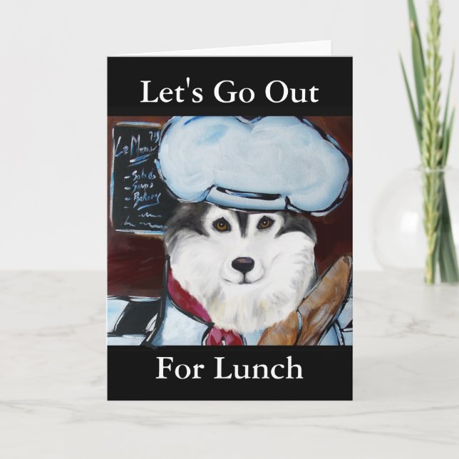 Alaskan Malamute Chef Holiday Card (Front)