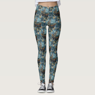 Alaskan Malamute Christmas Festive Voyage Leggings