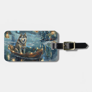 Alaskan Malamute Christmas Festive Voyage Luggage Tag
