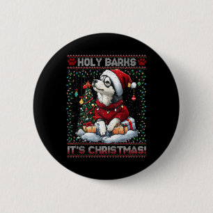 Alaskan Malamute Christmas Tree Decorations Dog Lo 2 Inch Round Button