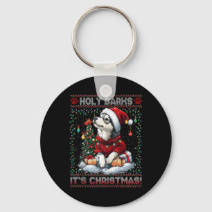 Alaskan Malamute Christmas Tree Decorations Dog Lo Keychain