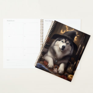Alaskan Malamute Citrouilles Halloween effrayant