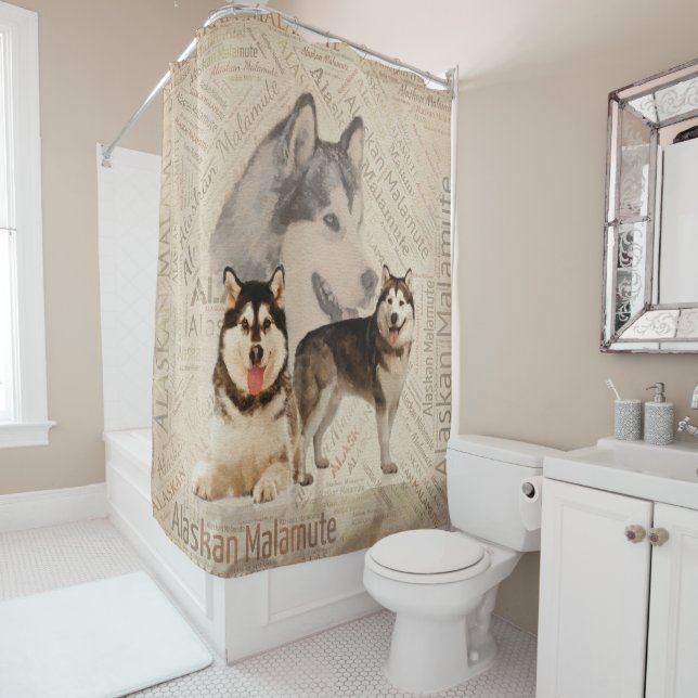 Alaskan Malamute Collage on Word Pattern (In Situ)