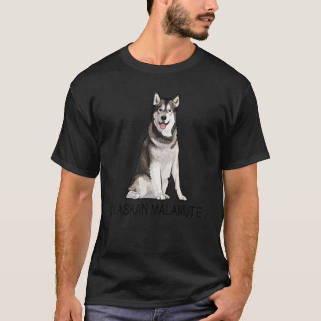 Alaskan Malamute Crazy Dog T-Shirt (Front)