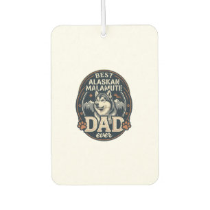 Alaskan Malamute Dad Dog Portrait Mountains Badge Air Freshener