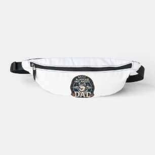 Alaskan Malamute Dad Dog Portrait Mountains Badge Fanny Pack