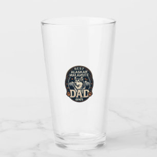 Alaskan Malamute Dad Dog Portrait Mountains Badge Glass