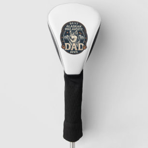 Alaskan Malamute Dad Dog Portrait Mountains Badge  Golf Head Cover