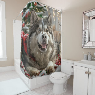 Alaskan Malamute Dog Christmas Festive
