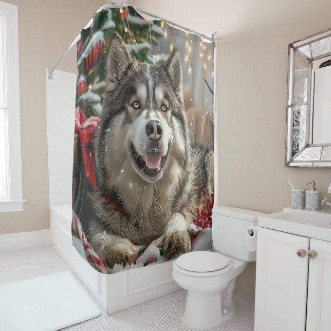 Alaskan Malamute Dog Christmas Festive (In Situ)