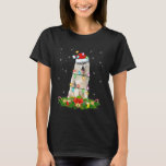 Alaskan Malamute Dog Christmas Lights Funny Santa  T-Shirt<br><div class="desc">Alaskan Malamute Dog Christmas Lights Funny Santa Hat Xmas</div>