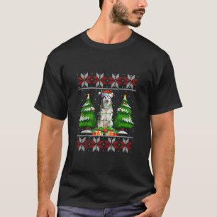 Alaskan Malamute Dog Christmas Tree Lights Ugly Sw T-Shirt