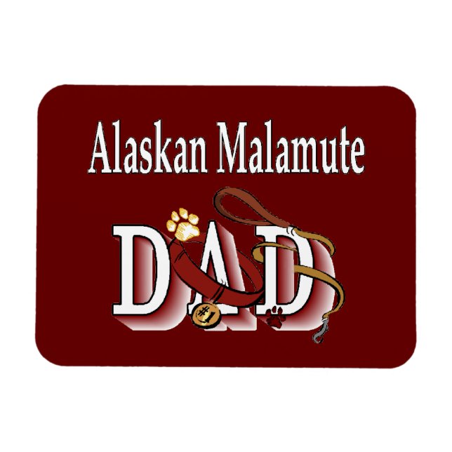 Alaskan Malamute Dog Dad Magnet (Horizontal)