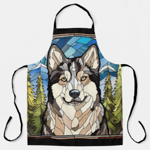 Alaskan Malamute Dog Glass Ornament Apron