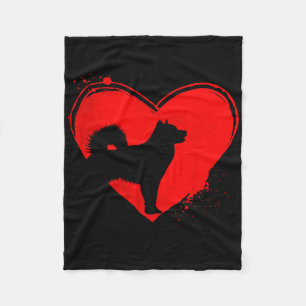 Alaskan Malamute Dog Heart Shape Valentine Dog Lov Fleece Blanket