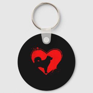 Alaskan Malamute Dog Heart Shape Valentine Dog Lov Keychain