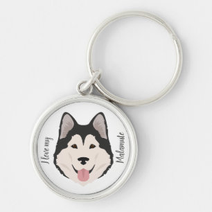 Alaskan Malamute dog Keychain