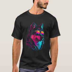 Alaskan Malamute Dog owner Vaporwave Notorious DJ T-Shirt