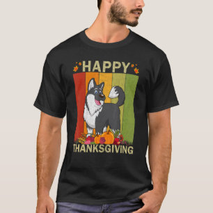 Alaskan Malamute Dog Retro Graphic Matching Thanks T-Shirt