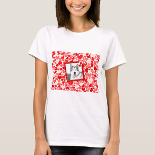 Alaskan Malamute Dog Valentines Heart T-Shirt