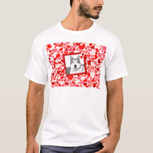Alaskan Malamute Dog Valentines Heart T-Shirt