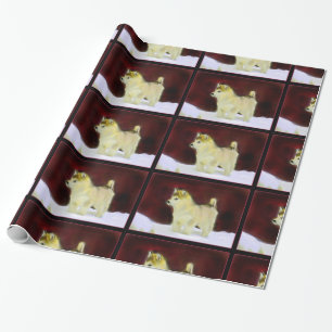 Alaskan Malamute dog wrapping paper