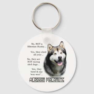 Alaskan Malamute FAQ Keychain