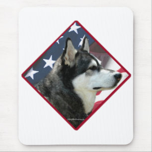 Alaskan Malamute Flag 2 Mouse Pad