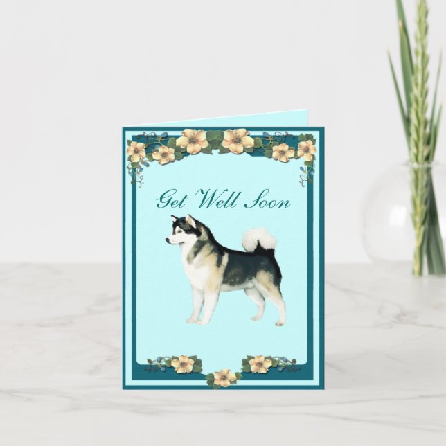Alaskan Malamute Get Well Greeting Card (Front)