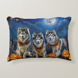 Alaskan Malamute Halloween Spooky Accent Pillow
