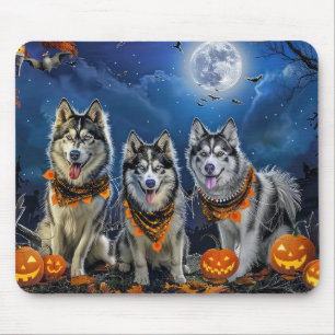 Alaskan Malamute Halloween Spooky Mouse Pad