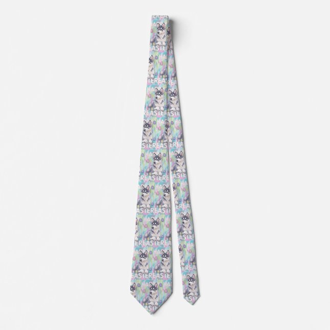 Alaskan Malamute Happy Easter Tie (Front)