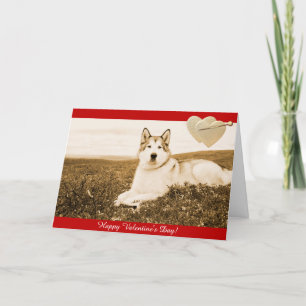 Alaskan Malamute Happy Valentine's Day Heart Card