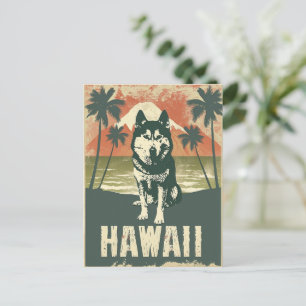 Alaskan Malamute Hawaii Vacation Travel Postcard