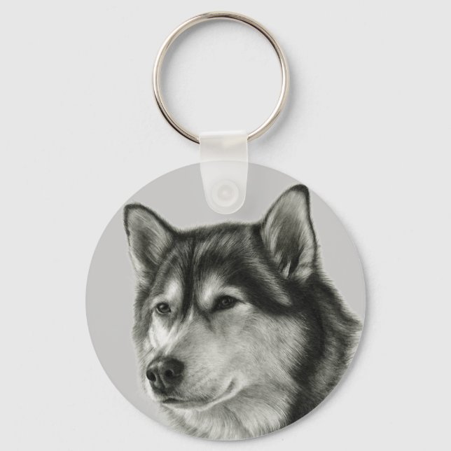 Alaskan Malamute Keychain (Front)