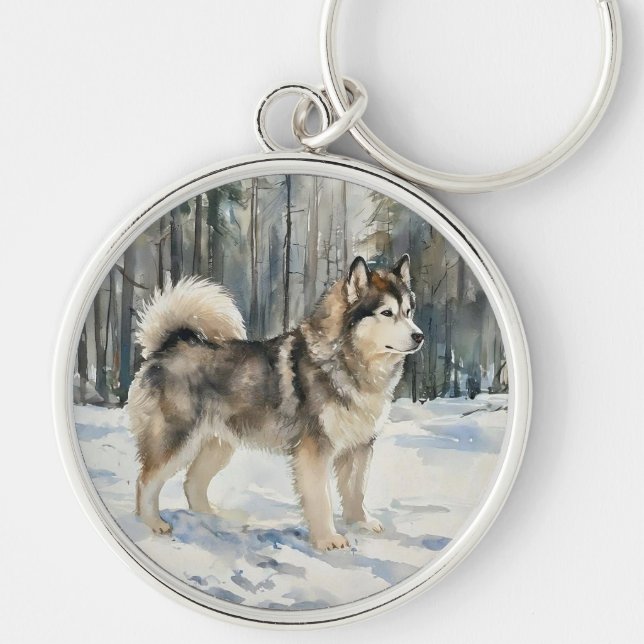 Alaskan Malamute Keychain (Front)