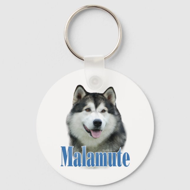 Alaskan Malamute Name Keychain (Front)