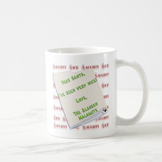 Alaskan Malamute Naughty or Nice Coffee Mug (Right)