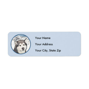 Alaskan Malamute Painting - Cute Original Dog Art