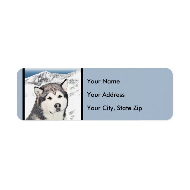 Alaskan Malamute Painting - Cute Original Dog Art (Front)