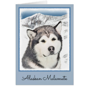 Alaskan Malamute Painting - Cute Original Dog Art