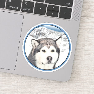 Alaskan Malamute Painting - Cute Original Dog Art