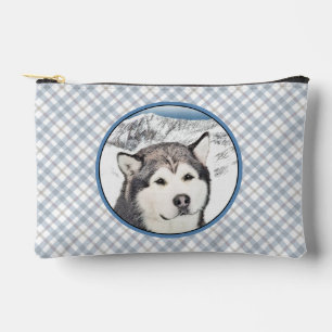 Alaskan Malamute Painting Mal Mally Sled Dog Art Accessory Pouch