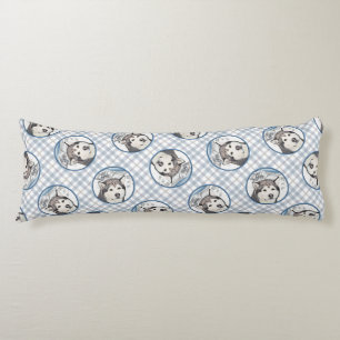 Alaskan Malamute Painting Mal Mally Sled Dog Art Body Pillow